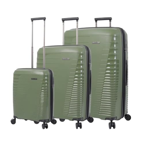 Totto Hartschalenkoffer-Set, Reisekoffer, Grün, 3 Koffergrößen, erweiterbares System, TSA, Futter aus Polyester, grün von Totto