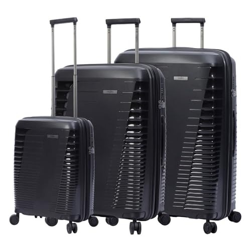 Totto Hartschalenkoffer-Set, Traveler, Schwarz, 3 Koffergrößen, erweiterbares System, TSA, Futter aus Polyester, Schwarz von Totto