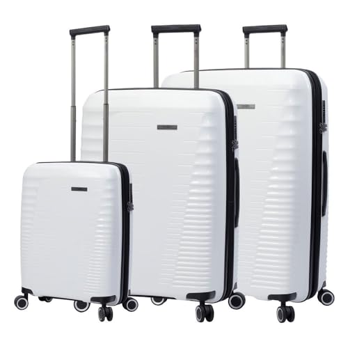 Totto Hartschalenkoffer-Set, Traveler, Weiß, DREI Koffergrößen, erweiterbares System, TSA-Material, Futter aus Polyester, weiß von Totto