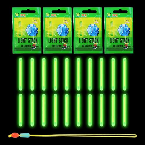 Knicklicht für Angelruten,Knicklichter Angeln,Fishing Glow Sticks,20pc 4,5 * 37mm Angeln LeuchtstäBe,Float Glow Stick Nachtfischen,Nachtfischen Fluoreszierendes Licht,Nachtlicht Knicklicht zum Angeln von Toulifly