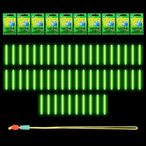 Knicklicht für Angelruten,Knicklichter Angeln,Fishing Glow Sticks,50pc 4,5 * 37mm Angeln LeuchtstäBe,Float Glow Stick Nachtfischen,Nachtfischen Fluoreszierendes Licht,Nachtlicht Knicklicht zum Angeln von Toulifly