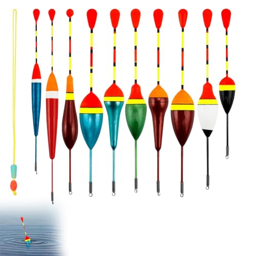 Schwimmer Angeln, 10 Pcs Fischen Posen, Schwimmer Set Angeln, Posen Angeln Set, Schwimmer Angeln Forelle, Posenset als Angelzubehör und Schwimmerset, Für Unterschiedlich Große Fischarten von Toulifly