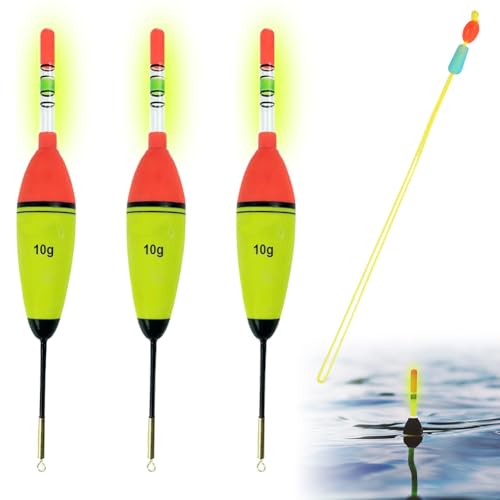 Angeln Schwimmt, Angeln Bobber Float, 3 Stück Posen Set, Leuchtend Angeln Schwimmt Posen Set, Angelposen und Bobbern, Angelposen Nacht-Angeln, Eva Angelposen für Crappie, Hecht, Barsch, Karpfen von Toulifly