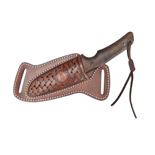 „Tourbn“ TOURBON horizontale Messerscheide aus Leder für Gürtel, EDC-Holster, gerade Messer-Werkzeugtasche, handgefertigtes Geschenk für Männer von Tourbn