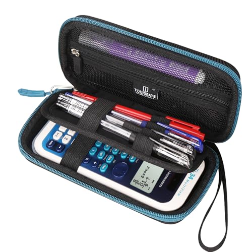 Tourmate Hartschalenkoffer für Texas Instruments TI-34/BA II, Reiseetui für wissenschaftlichen MultiView Taschenrechner (nur Hülle) (Oxford, Schwarz + Blau) von Tourmate