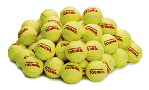 Tourna Druckloser Tennisball, 60 Stück, Gelb von Tourna