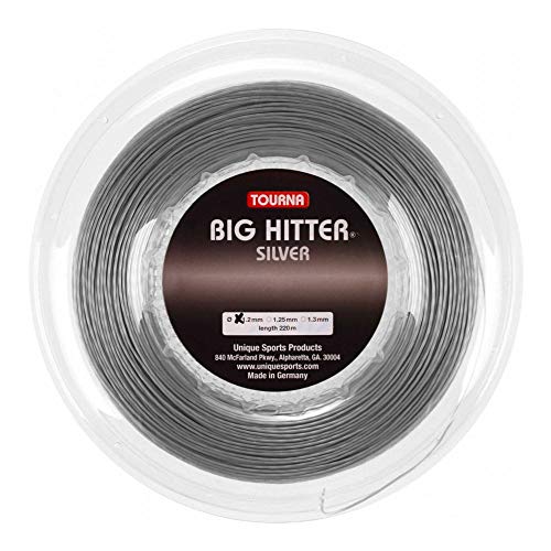 Tourna Unisex – Erwachsene Big Hitter Silver 1,25/220m Tennissaite, Silber, 1.25 von Tourna