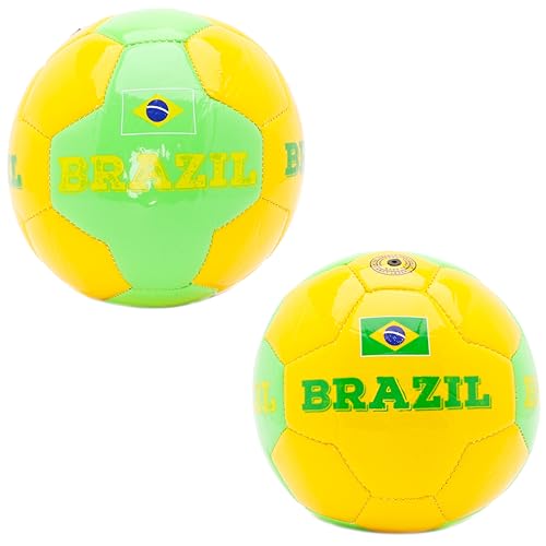 Toyland® Fußball mit Ländermotiv (4 Pfund/Größe 2) – WM 2022 Fußballparty – Spielzeug für draußen (Brasilien) von Toyland