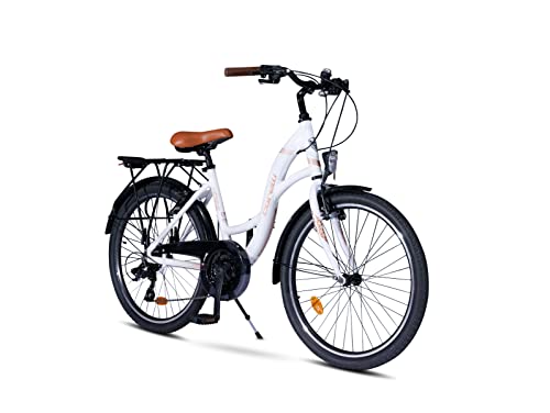 26" Zoll Alu City Bike Mädchen Fahrrad Aluminium Shimano 21 Gang RH 44cm von Toys Store GmbH