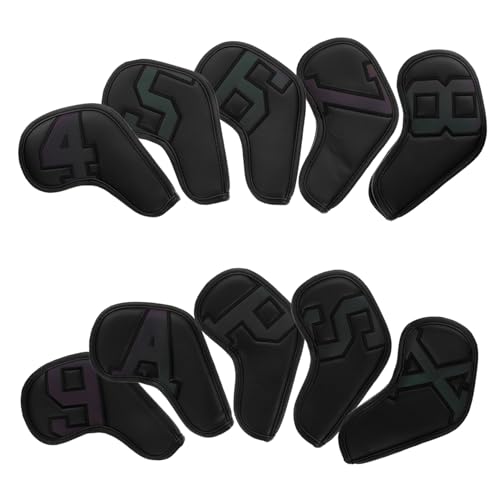 Toyvian 10 Stück Teiliges Golf Schlägerkopfschutz PU Golf Rod Protector mit Elastischer Strapazierfähiger Oberfläche Atmungsaktiv und Schmutzabweisend für Golfer von Toyvian