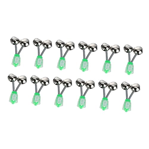 Toyvian 12 Stück Teiliges Angelglocken Praktische Doppelte Alarmglocken für Angelruten Einfach zu Befestigen Robust und Stoßfest für Bissanzeige Beim Angeln von Toyvian