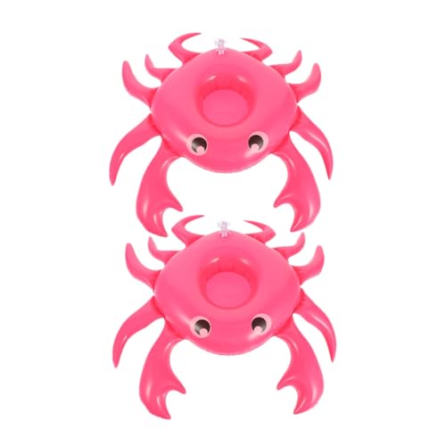 Toyvian 2 Stück Aufblasbarer Schwimmender Getränkehalter aus Krabbenform Pool Drink Float für Strand Poolparty Wiederverwendbarer Schwimmender Becherhalter Robust und Wiederverwendbar von Toyvian