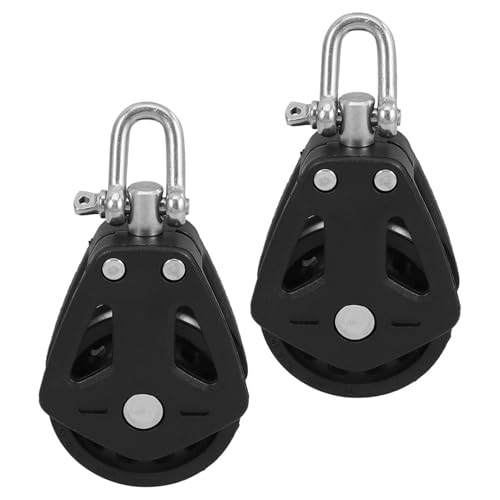 Toyvian 2 Stück Doppel umlenkrolle aus Nylon mit Edelstahllager Schwenkbar für Bootstau Segelboot Kajakseile Vielseitig Einsetzbar für Fitness seilzugsysteme von Toyvian