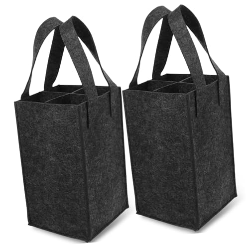 Toyvian 2 Stück Filztasche für Weinflaschen Robuste Weintragetasche aus Filz mit Fächern Dekorative Tragbare Flaschentasche für Wein und Bier Stilvoller Flaschenhalter für Zuhause und von Toyvian