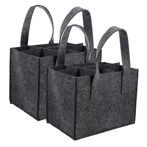 Toyvian 2 Stück Flaschentasche Filz mit Fächern Tragbare Flaschen Tragetasche Weinbeutel Geschenk Tragbar Robust für Weinflaschen Bierflaschen Picknick Party von Toyvian