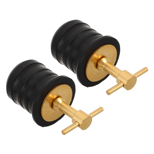 Toyvian 2 Stück T Stecker Für Und Dichtungsgummi Yacht Scupper – Wasser Messing Outlet Universal Wasserdicht Kajak Griff Marine Drain Fitting Kompression Expansion Bung Stopper von Toyvian