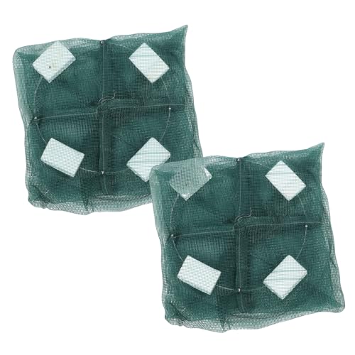 Toyvian 2 Stück Teiliges Faltbares Angelfallen aus Nylon und Edelstahl Robuste Fischreuse mit Schwimmern Tragbar für Aal Schlammpeitzger Flusskrebs und Garnelen Geeignet für Süß und von Toyvian