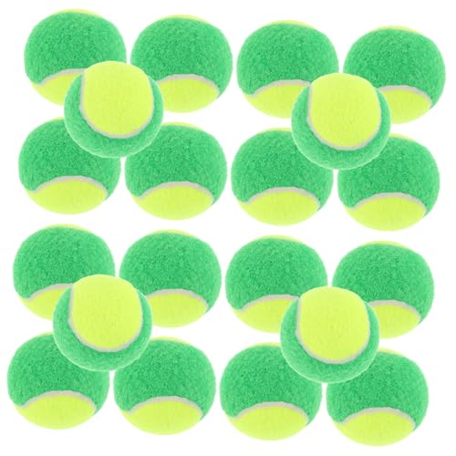 Toyvian 20 Stück Teiliges Langlebige Gummi Tennisbälle Gelb Grün für Anfänger Trainings und Matchbälle Widerstandsfähig für Hundespielzeug und Interaktives Training von Toyvian