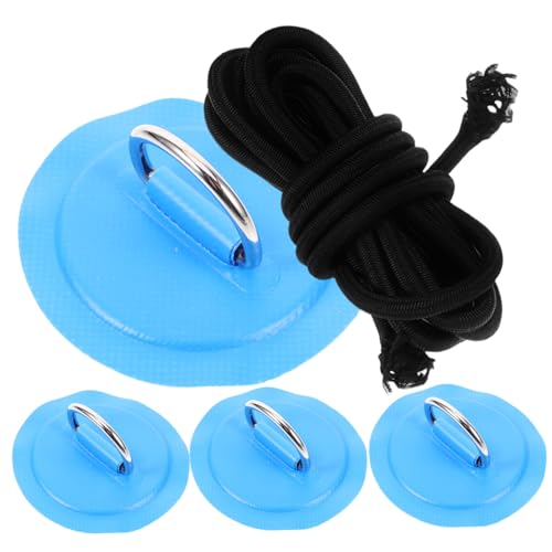 Toyvian D Ring PVC Reparaturpatches mit Elastischem Seil Klebepads für Schlauchboot Kajak Sup Robustes Befestigungszubehör für Paddleboard Deck Attachment Rostfreier Edelstahl D Ring von Toyvian