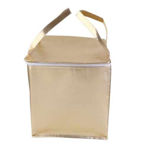 Toyvian Goldfarbene Wasserdichte Isolierte Non woven Kühltasche mit Tragegriff Faltbar Reißfest für Kuchen Lebensmitteltransport von Toyvian