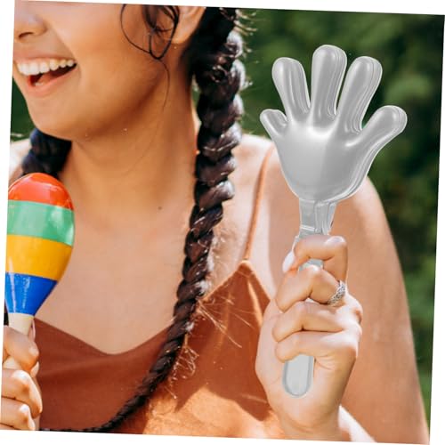 Toyvian Handklatscher aus Robustem Kunststoff Lautstarker Party-krachmacher für Geburtstage Sportveranstaltungen und Feiern Silbernes Clapper für Mitgebsel und Party-deko von Toyvian