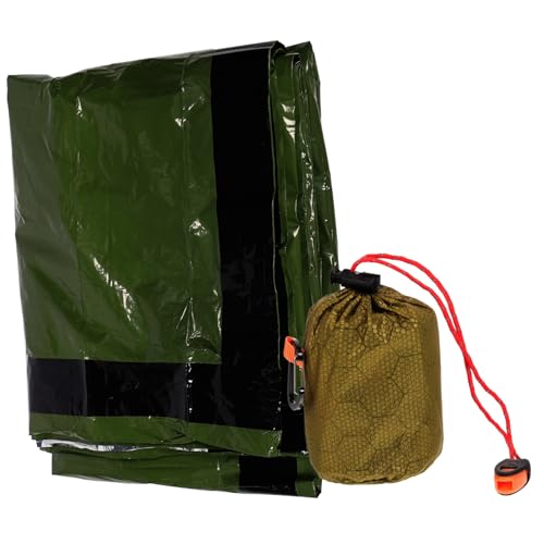 Toyvian Notfallschlafsack Ultraleicht Multifunktional Überlebensausrüstung Thermisch Reflektierend Kompakt für Outdoor Camping Wandern und Notfallversorgung von Toyvian