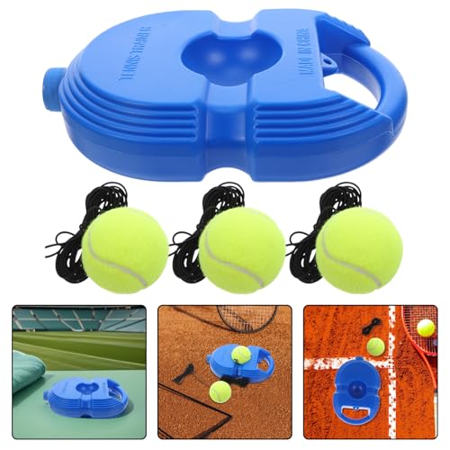 Toyvian Tennis Trainer Set mit Rutschfester Basis und Elastischem Seil Tragbares Mini Tennis Set für Anfänger Inklusive Elastischen Trainingsbällen von Toyvian
