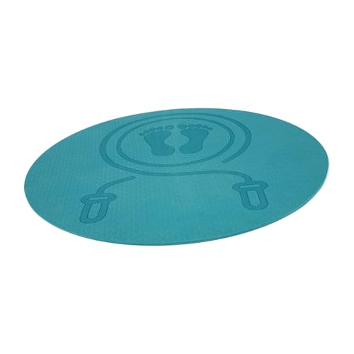 Toyvian Tpe Springseilmatte Rutschfest Stoßdämpfend Rund Gymnastikmatte Fitness workout Indoor Trainingsmatte für Seilspringen und Vielseitiges Training zu Hause in Blau von Toyvian