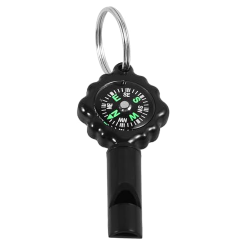 Toyvian Tragbarer mit Hochpräzisem Signalpfeife Schlüsselanhänger Leichtes Outdoor Wanderzubehör Schwarze Multifunktionspfeife für Notfälle und Navigation von Toyvian