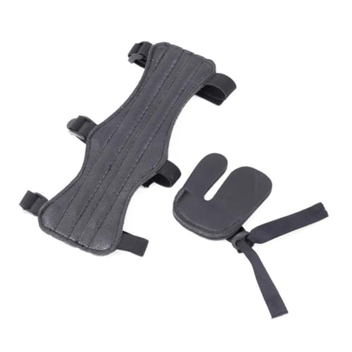 Toyvian Verstellbarer Bogenschützen Armschutz und Fingerprotektor Professioneller Pu armguard Atmungsaktiv Ergonomisch Leichter Schutz für Bogenschießen Outdoor Jagd Passend von Toyvian