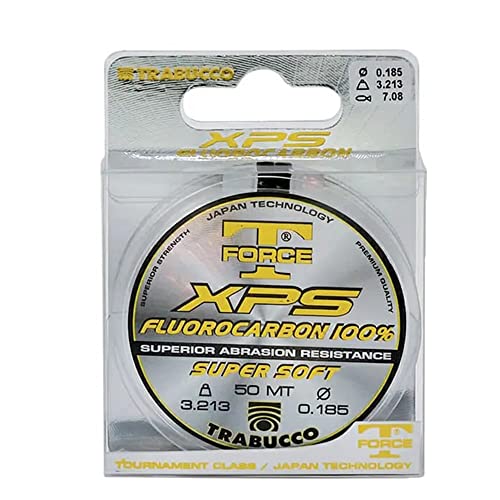Trabucco Angelschunr Fluorocarbon XPS T-Force 0.125 mm 50 m Fluorocarbon Meer Spinning Surfcasting Forelle Bolo See von Trabucco