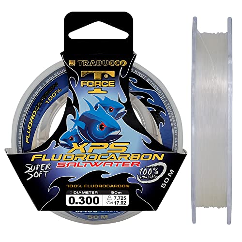 Trabucco Angelschunr Saltwater XPS Fluorocarbon T-Force 0.700 mm 30.75 kg 25 m Fluorocarbon Meer Spinning Surfcasting Forelle Bolo See von Trabucco