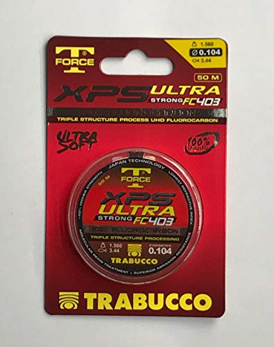 Trabucco Angelschunr XPS Ultra Strong FC 403 T-Force 50 m 0.104 mm Fluorocarbon Meer Spinning Surfcasting Forelle Bolo See von Trabucco