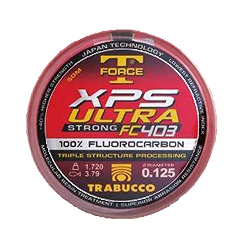 Trabucco Angelschunr XPS Ultra Strong FC 403 T-Force 50 m 0.201 mm Fluorocarbon Meer Spinning Surfcasting Forelle Bolo See von Trabucco