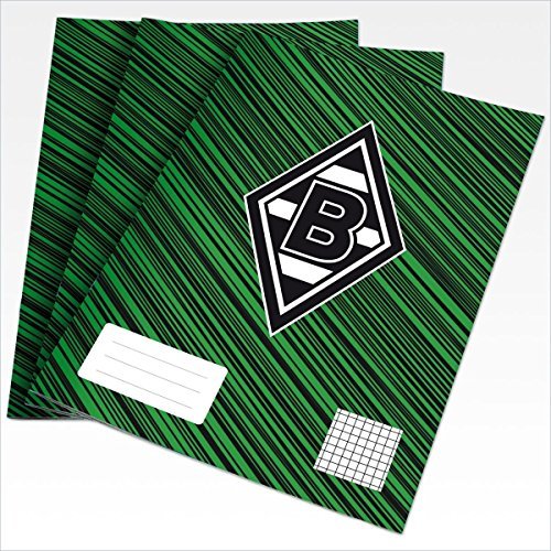 Borussia Mönchengladbach Schreibheft / Heft 3er Set Gladbach Schulartikel von SportsCentre