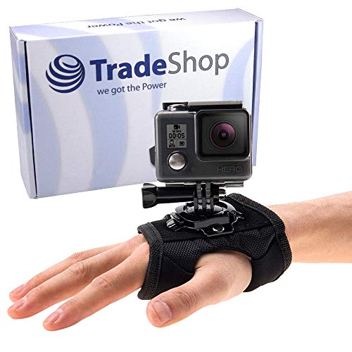 Trade-Shop 360° Armband Handgelenk Halterung für GoPro Hero 5, Hero 6, Hero 7, Hero 2018 Action-Kamera/Xiaoyi Actionpro X7 HD Pro - Handschlaufe von Trade-Shop