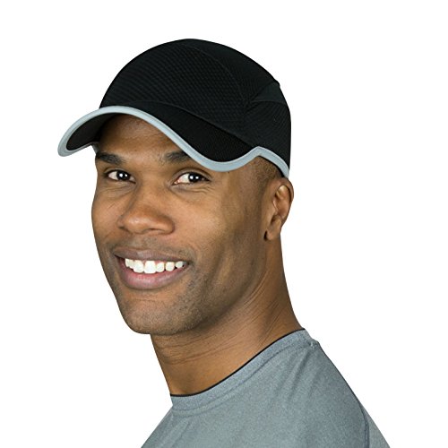 TrailHeads S720 - Reflektive Laufmütze Schnell Trocknende Kappe für Männer | Der Flashback 360" Sporthut - 2 Farben (schwarz) von TrailHeads
