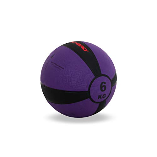 TrainHard Medizinball 1kg bis 12 kg, Gummi Gewichtsball in 10 Farbig, Professionelle Gymnastikball für Krafttraining, Crossfit und Fitness (6 KG - Lila) von TrainHard
