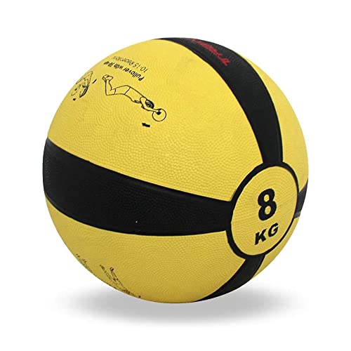 TrainHard Medizinball 1kg bis 12 kg, Gummi Gewichtsball in 10 Farbig, Professionelle Gymnastikball für Krafttraining, Crossfit und Fitness (8 KG - Gelb) von TrainHard