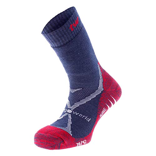TRANGO® pc008042 Socken, Unisex Erwachsene S grau (Medio/Granate) von Trangoworld