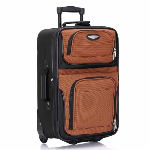 Travel Select Amsterdam Erweiterbares Rollgepäck, Orange/Abendrot im Zickzackmuster (Sunset Chevron), Carry-On, Amsterdam Erweiterbares Rollgepäck von Travel Select