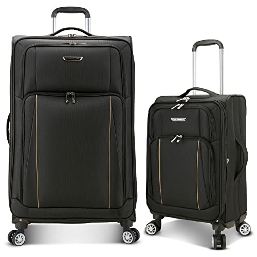 Traveler's Choice Lares Softside erweiterbares Gepäck mit Spinner-Rädern, schwarz, 2 Piece Luggage Set, Lares Softside Erweiterbares Gepäck mit Spinnrollen von Traveler's Choice