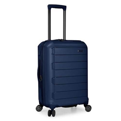 Traveler's Choice Pagosa Indestructible Hardshell Erweiterbares Spinner Gepäck, Marineblau, 22 Inch, Pagosa Unzerstörbares Hartschalengepäck, erweiterbar von Traveler's Choice