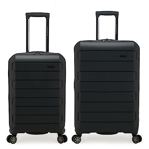 Traveler's Choice Pagosa Indestructible Hardshell Erweiterbares Spinner Gepäck, schwarz, 2-Piece Set (22/26), Pagosa Unzerstörbares Hartschalengepäck, erweiterbar von Traveler's Choice