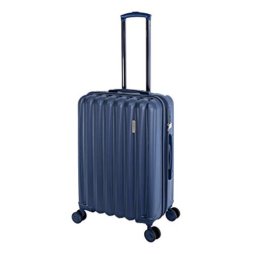 Travelhouse - Porto - Hartschalen-Koffer Koffer Trolley Rollkoffer Reisekoffer Erweiterbar, 4 Rollen, 66 cm, 70 Liter, Blau von Travelhouse