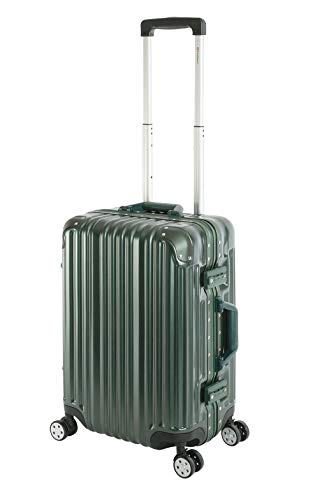 Travelhouse London Koffer Grün S-55cm Bordkoffer · Alu-Rahmen · Polykarbonat Hartschale · Reisegepäck Reise Trolley Handgepäckkoffer Kabinenkoffer · 2X TSA Zahlenschloss · Handgepäck 47L von Travelhouse