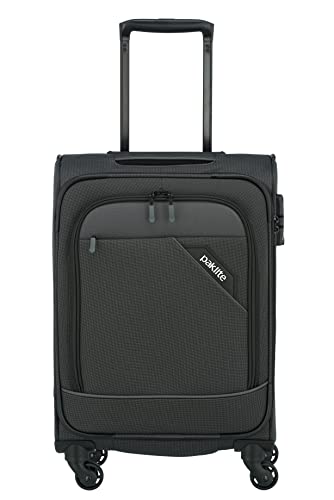 Travelite paklite 4-Rad Weichgepäck Koffer Handgepäck erfüllt IATA Bordgepäck Maß mit TSA Schloss + Aufsteckfunktion, Gepäck Serie DERBY: Stilvoller Trolley in Two-Tone-Optik, 55 cm, 41 Liter von Travelite