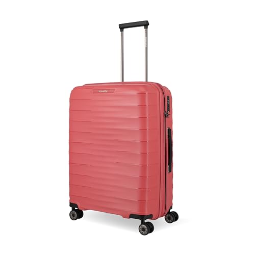 Travelite 4-Rad Hartschalen Koffer mittelgroß 80 Liter, recyceltes Material in Schale und Innenfutter, Gepäck Serie MOOBY: kratzfester Hartschalen Trolley mit Dehnfalte + TSA Schloss, 66 cm, 3,4 kg von Travelite
