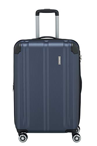 travelite 4-Rad Koffer M mit TSA Schloss + Dehnfalte, Gepäck Serie CITY: Robuster Hartschalen Trolley mit kratzfester Oberfläche, 68 cm, 78 Liter (erweiterbar auf 86 L) von Travelite