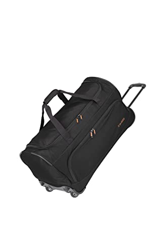 travelite 2-Rad Trolley Reisetasche Größe L, Gepäck Serie BASICS FRESH: Weichgepäck Reisetasche mit Rollen im sportlichen Design, 71 cm, 89 Liter, Schwarz von Travelite